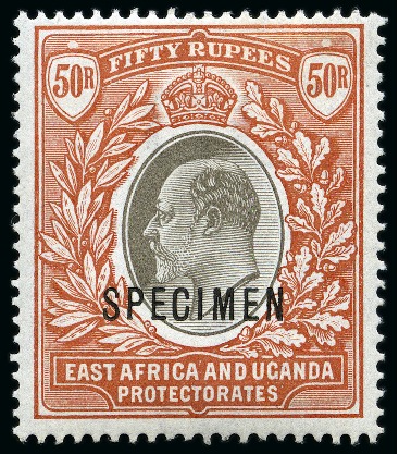 Stamp of Kenya, Uganda and Tanganyika » Kenya, Uganda and Tanganyika 1903-04 Wmk Crown CA 50R grey and red-brown with SPECIMEN overprint