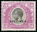Stamp of Kenya, Uganda and Tanganyika » Kenya, Uganda and Tanganyika 1922-27 Group of SPECIMENS: 1s, 2s, 3s, 5s, 10s, £1, £2, £3, £4, £5, £10 and £20
