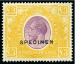 Stamp of Kenya, Uganda and Tanganyika » Kenya, Uganda and Tanganyika 1922-27 Group of SPECIMENS: 1s, 2s, 3s, 5s, 10s, £1, £2, £3, £4, £5, £10 and £20