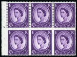 Stamp of Great Britain » Queen Elizabeth II 1958-65 Wilding 3d deep lilac in mint nh partially perforated booklet pane of six 