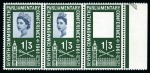 Stamp of Great Britain » Queen Elizabeth II 1961 Parliamentary Conference 1s3d with ERROR BLUE OMITTED (Queen's head) in mint nh right marginal strip