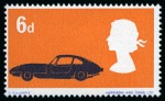 Stamp of Great Britain » Queen Elizabeth II 1966 British Technology 6d Motor Cars with ERROR RED OMITTED (Minis), mint nh