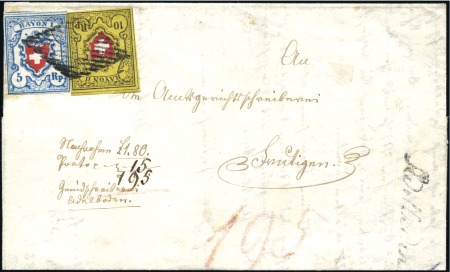 Stamp of Switzerland / Schweiz » Rayonmarken » Rayon I, hellblau, ohne KE (STEIN B3) Type 31 B3/RU zusammen mit Rayon II Type 4 B/LU