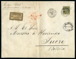 Stamp of France BOLIVIE : Rare lettre sur page d'exposition avec 1F
