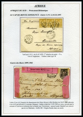 Stamp of France CAP DE BONNE ESPERANCE : Deux lettres avec Type Sage
