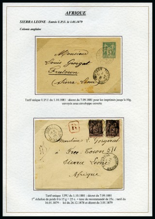 Stamp of France SIERRA LEONE : Deux entiers recommandés Type Sage