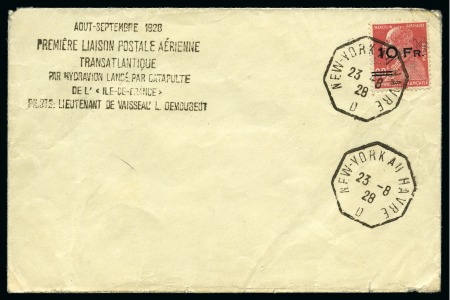 Stamp of France » Poste Aérienne 1928 ILE DE FRANCE 10F sur 90c Berthelot obl. càd