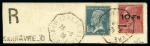 Stamp of France » Poste Aérienne 1928 ILE DE FRANCE 10F sur 1F50 Pasteur obl. sur grand