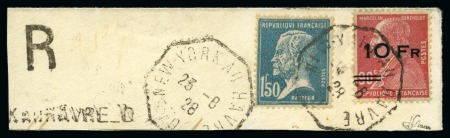 Stamp of France » Poste Aérienne 1928 ILE DE FRANCE 10F sur 1F50 Pasteur obl. sur grand