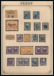 Stamp of Peru 1880-95 Provisional issues specialised mint and used collection on 29 album pages, over 450 stamps with mostly singles