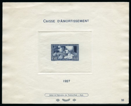 Stamp of France 1927 Le Travail, épreuve de luxe, TB, rare (Yv. €