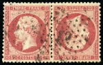 Stamp of France » Collections 1849-1970, Collection en album Davo avec nombreuses bonnes valeurs dont Yv. 2, 6, 9, 22 en paire TETE-BECHE (cert.), 24 en paire TETE-BECHE (cert.), 3