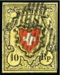 Stamp of Switzerland / Schweiz » Rayonmarken » Rayon II, gelb, ohne Kreuzeinfassung (Diverse) Drei Marken: Rayon I ungebraucht, zwei Rayon II Marken