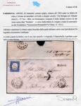 Stamp of Italian States » Sardinia 1855-62 20c Grey-blue tied by DA BOLOGNA AD ALESSANDRIA