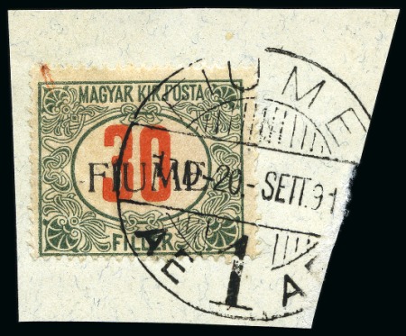 Stamp of Italy » Italy Fiume 1918-19 Postage due 30f green and red tied by FIUME