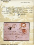 Stamp of Italian States » Naples 1861-62 POSTAL FORGERY 10gr. Orange tied by neat NAPOLI