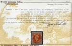 Stamp of Italy 1862 Cancellation rarity: France Napoleon 40c Orange,