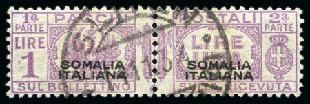 Stamp of Italy » Italian Colonies and Possessions » Somalia 1928-41 PARCEL POST with type I overprint: 1L lilac,