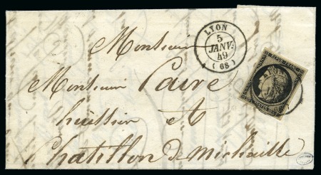 Stamp of France » Type Cérès de 1849-1850 Superbe càd Type 15 de Lyon 5 janvier 1849 sur 20c