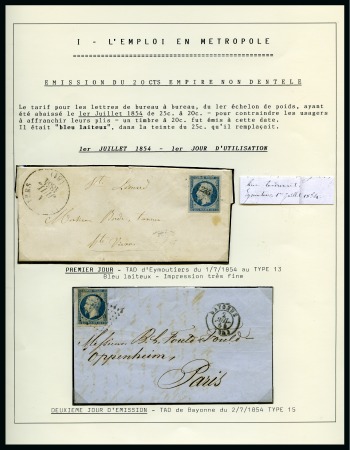 Stamp of France PREMIER JOUR D'EMISSION du 20c Empire ND20c bleu laiteux