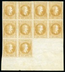 Stamp of Romania » United Principalities 1864-1865 Prince Cuza 1864 UNISSUED set: 10Par bister, 5Par blue and 20Par