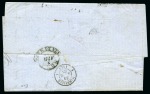 Stamp of Switzerland / Schweiz » Sitzende Helvetia Gezaehnt » Frankaturen 60C kupferbronze und 20C orange entwertet GENEVE 29