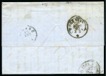 Stamp of Switzerland / Schweiz » Sitzende Helvetia Ungezähnt » 1857-62 Berner Druck, Dickes Papier 40Rp grün entwertet ST-CROIX 21 AOUT 62 auf doppelgewichtigem