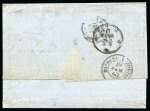 Stamp of Switzerland / Schweiz » Sitzende Helvetia Ungezähnt » 1857-62 Berner Druck, Dickes Papier 40Rp grün(3) entwertet ST-CROIX 17 FEV. 62 auf dreicfachgewichtigem