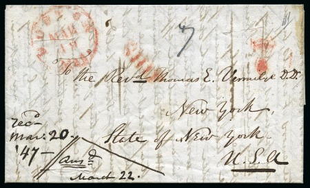Stamp of Persia » Postal History 1846 (4.11) Folded entire from Reverend Justin Perkins