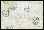 Stamp of Switzerland / Schweiz » Sitzende Helvetia Ungezähnt » 1856-57 Berner Druck (II) 40Rp grün  und 15Rp rosa entwertet WINTERTHUR 14 JUNI