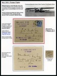 Stamp of Persia » Collections, Lots etc. 1911-1927, Early Airmail Exhibit collection: A wonderful award winning one frame exhibition collection neatly written up and beautifully presented on 16 pages