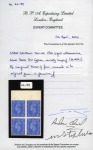 Stamp of Great Britain » King George VI 1941-42 2 1/2d Light Ultramarine imperforate mint nh top marginal block of four