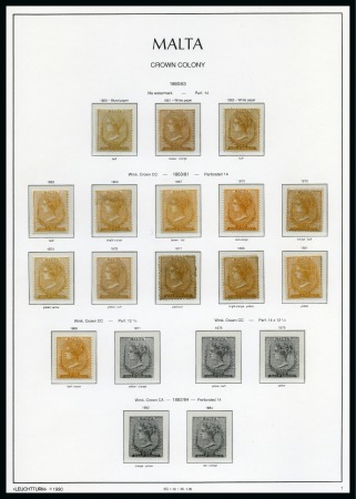 Stamp of Malta 1860-1937 Ranges on Leuchturm leaves with much completion