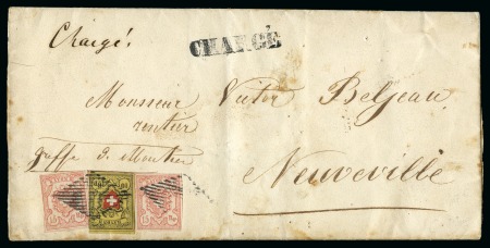 Stamp of Switzerland / Schweiz » Rayonmarken » Rayon III (grosse Ziffer) Typen 4 und 3 zusammen mit Rayon II Type 8 entwertet