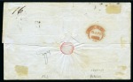 Stamp of Italian States » Sicily 1859 1Gr Greyish-olive, plate II, retouched, plus the scarce 5Gr rose-carmine, plate I, and 10Gr Blue on folded cover from Messina to Naples