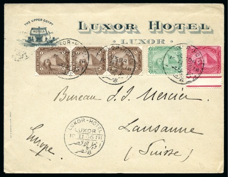 Stamp of Egypt » Collections 1855-1964, Group of 85 covers, stationery and postcards all addressed to Switzerland