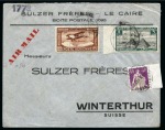 Stamp of Egypt » Collections 1855-1964, Group of 85 covers, stationery and postcards all addressed to Switzerland
