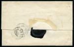 Stamp of Norway 1863 8sk Pale Rose pair, tied by BERGEN 13/4 1867 cds on registered folded cover to Copenhagen