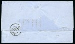 Stamp of Ecuador 1865 1r Green vert. pair (pos. 48/57), 2nd printing, tied by Guayaquil 12 JUN 66 cds folded letter to Lima