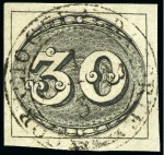 Stamp of Brazil 1843 Bull's Eyes 30R, 60R and 90R black used