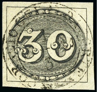 Stamp of Brazil 1843 Bull's Eyes 30R, 60R and 90R black used