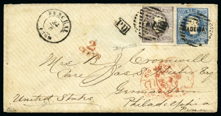 Stamp of Portuguese Colonies » Madeira 1868 100R Lilac, imperforate, together with perforate