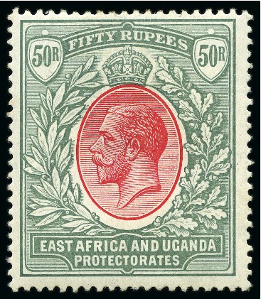 Stamp of Kenya, Uganda and Tanganyika » Kenya, Uganda and Tanganyika 1912-21 Wmk Multi CA 50r dull rose-red and dull greyish green mint og