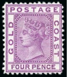 Stamp of Gold Coast 1875-1924, Mostly mint collection on album pages