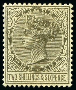 Stamp of Nigerias » Lagos 1876-1906, Mostly mint collection on album pages incl. 1884-86 2s6d and 5s and 1904 set to 10s