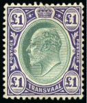 Stamp of South Africa » Transvaal 1877-1909, Mostly mint collection on album pages incl. 1900 £5 deep green cert. RPS