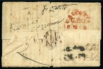 Stamp of Persia » Postal History 1835 (18.3) Folded entire from Shiraz to Fort William,