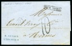 Stamp of Persia » Postal History 1864 (26.4) Disinfected folded cover from Tauris to