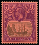 Stamp of St. Helena 1922-37 Mint part set of 9 values incl. 15s & £1