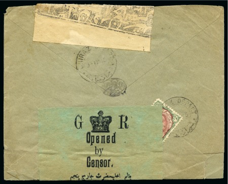 Stamp of Persia » Bushire (British Occupation) 1915 3ch green and grey, tied by SHIRAZ/9.IX.15 cds,